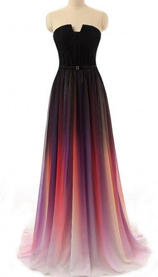 black pink and purple ombre dress